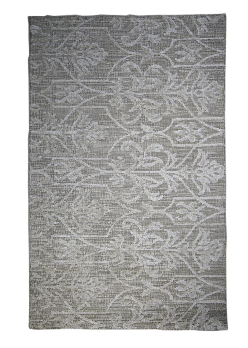 A31089 Oriental Rug Indian Handmade Area Neutral 2'10'' x 4'5'' -3x4- Whites Beige Floral Design