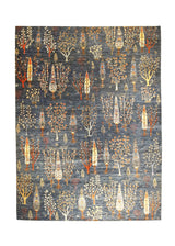 A31135 Oriental Rug Pakistani Handmade Area Transitional Tribal 8'9'' x 11'9'' -9x12- Blue Multi-color Tree of Life Lori Gabbeh Design