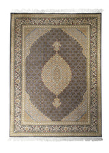 A31155 Persian Rug Tabriz Handmade Area Traditional 4'12'' x 6'8'' -5x7- Blue Yellow Gold Mahi Fish Design