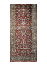 A31169 Oriental Rug Indian Handmade Runner Transitional 2'6'' x 9'2'' -3x9- Red Green Floral Design