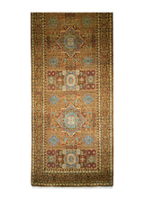 A31174 Oriental Rug Indian Handmade Runner Transitional Tribal 2'7'' x 8'11'' -3x9- Brown Green Mamluk Geometric Design