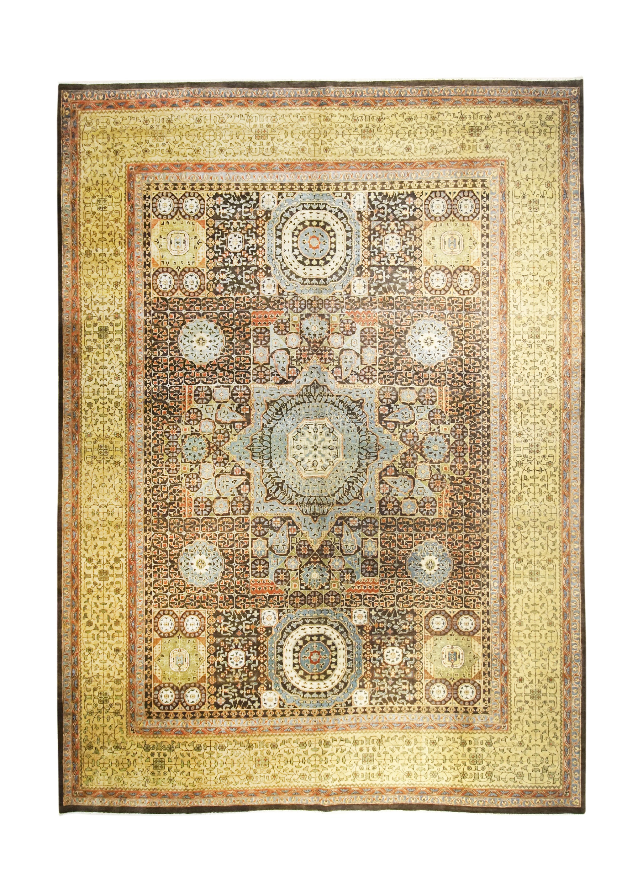 Indian Rug Horizontal Oriental Rug Indian Handmade Area Transitional Tribal 8'10