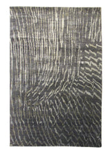 A31184 Oriental Rug Indian Handmade Area Modern 3'11'' x 5'9'' -4x6- Gray Stripes Design