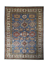 A31277 Oriental Rug Pakistani Handmade Area Transitional Tribal 4'11'' x 6'9'' -5x7- Blue Kazak Geometric Design