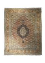 A31293 Persian Rug Tabriz Handmade Area Traditional 8'1'' x 10'0'' -8x10- Pink Whites Beige Mahi Fish Design