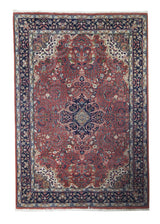 A31297 Oriental Rug Indian Handmade Area Traditional 4'0'' x 5'9'' -4x6- Red Floral Design