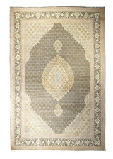A31307 Persian Rug Tabriz Handmade Area Traditional 6'9'' x 10'0'' -7x10- Blue Whites Beige Mahi Fish Design