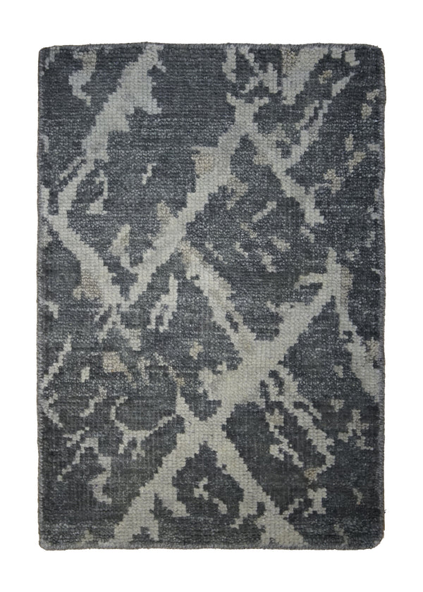 A31352 Oriental Rug Indian Handmade Area Modern 2'0'' x 3'0'' -2x3- Whites Beige Gray Geometric Erased Abstract Design