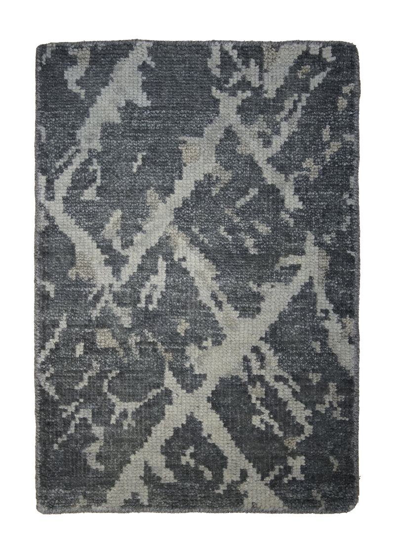 A31352 Oriental Rug Indian Handmade Area Modern 2'0'' x 3'0'' -2x3- Whites Beige Gray Geometric Erased Abstract Design