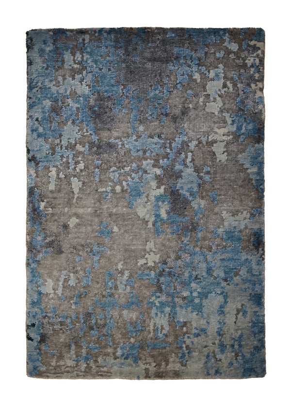 A31354 Oriental Rug Indian Handmade Area Modern 2'0'' x 3'0'' -2x3- Blue Gray Splatter Abstract Design
