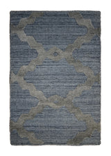 A31374 Oriental Rug Indian Handmade Area Transitional Neutral 2'0'' x 3'0'' -2x3- Blue Gray Geometric High Low Pile Design