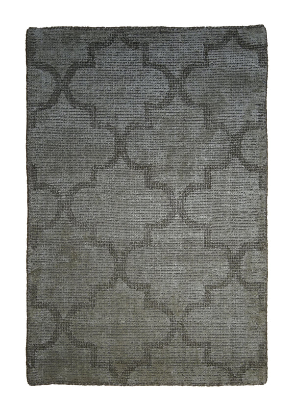 A31376 Oriental Rug Indian Handmade Area Transitional Neutral 2'0'' x 3'0'' -2x3- Brown Geometric Design
