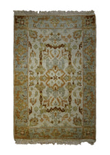 A31380 Oriental Rug Indian Handmade Area Transitional 2'0'' x 3'0'' -2x3- Whites Beige Blue Floral Design