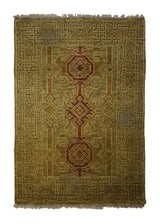 A31383 Oriental Rug Indian Handmade Area Transitional 2'0'' x 3'0'' -2x3- Brown Yellow Gold Geometric Design