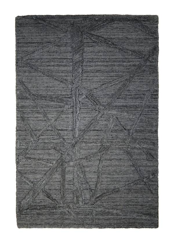 A31389 Oriental Rug Indian Handmade Area Modern Neutral 2'0'' x 3'0'' -2x3- Gray Whites Beige Crackle High Low Pile Design