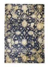 A31422 Oriental Rug Indian Handmade Area Transitional 6'0'' x 9'0'' -6x9- Blue Yellow Gold Floral Oushak Design