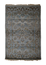 A31445 Oriental Rug Indian Handmade Area Transitional 2'0'' x 3'0'' -2x3- Blue Whites Beige Brown Geometric Design