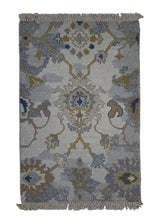 A31448 Oriental Rug Indian Handmade Area Transitional Neutral 2'0'' x 3'0'' -2x3- Whites Beige Yellow Gold Floral Oushak Soumak Design