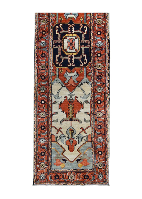 A31460 Oriental Rug Pakistani Handmade Runner Transitional Tribal 2'8'' x 10'0'' -3x10- Red Serapi Geometric Design