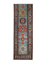A31466 Oriental Rug Pakistani Handmade Runner Transitional Tribal 2'7'' x 8'5'' -3x8- Gray Red Serapi Geometric Design