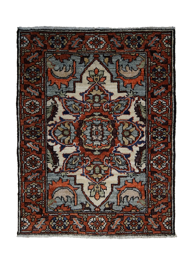 A31469 Oriental Rug Pakistani Handmade Area Transitional Tribal 2'0'' x 3'0'' -2x3- Red Serapi Geometric Design