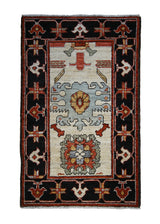 A31477 Oriental Rug Pakistani Handmade Area Transitional Tribal 2'3'' x 3'0'' -2x3- Black Red Serapi Geometric Design