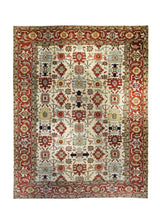 A31483 Oriental Rug Pakistani Handmade Area Transitional Tribal 13'3'' x 17'4'' -13x17- Whites Beige Red Serapi Geometric Design