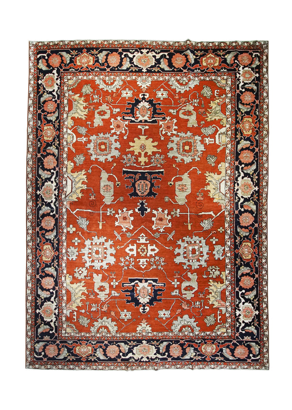 A31488 Oriental Rug Pakistani Handmade Area Transitional Tribal 10'1'' x 13'9'' -10x14- Red Serapi Geometric Design