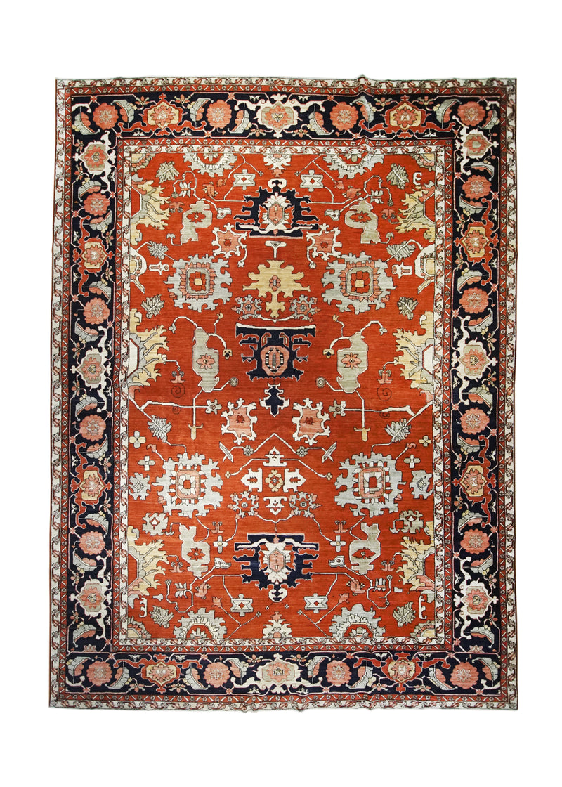A31488 Oriental Rug Pakistani Handmade Area Transitional Tribal 10'1'' x 13'9'' -10x14- Red Serapi Geometric Design
