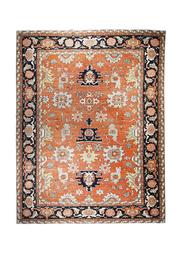 A31496 Oriental Rug Pakistani Handmade Area Transitional Tribal 8'11'' x 11'9'' -9x12- Red Serapi Geometric Design