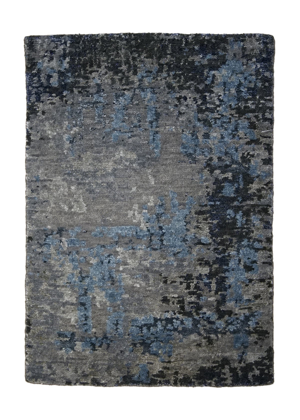 A31506 Oriental Rug Indian Handmade Area Modern 2'0'' x 3'0'' -2x3- Gray Blue Abstract Splatter Design
