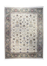 A31532 Oriental Rug Indian Handmade Area Transitional 8'12'' x 12'1'' -9x12- Whites Beige Blue Red Floral Design