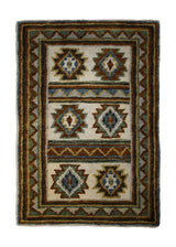 A31548 Oriental Rug Indian Handmade Area Transitional 2'0'' x 3'0'' -2x3- Brown Green Red Geometric Design