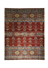 A31570 Oriental Rug Pakistani Handmade Area Transitional 4'11'' x 6'4'' -5x6- Red Multi-color Khorjin Geometric Design