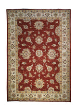 A31575 Oriental Rug Pakistani Handmade Area Transitional 4'2'' x 5'10'' -4x6- Red Yellow Gold Antique Washed Oushak Floral Design