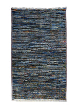 A31606 Oriental Rug Indian Handmade Area Transitional 2'0'' x 3'0'' -2x3- Blue Gray Stripes Design