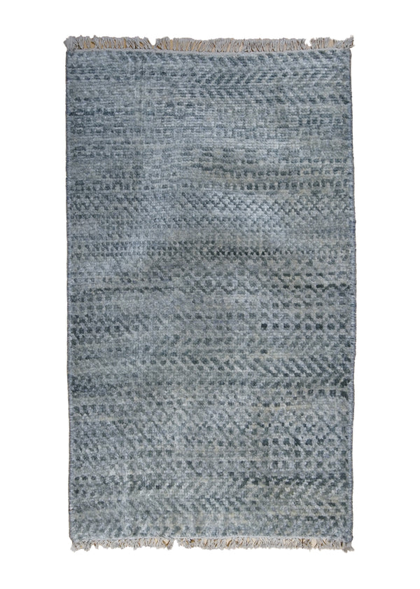 A31607 Oriental Rug Indian Handmade Area Transitional 2'0'' x 3'0'' -2x3- Whites Beige Gray Geometric Design