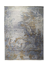 A31615 Oriental Rug Indian Handmade Area Modern 8'9'' x 12'0'' -9x12- Gray Yellow Gold Splatter Abstract Design