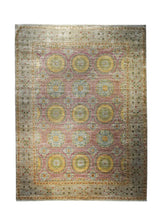 A31650 Oriental Rug Pakistani Handmade Area Transitional 8'9'' x 11'10'' -9x12- Pink Green Mamluk Geometric Design