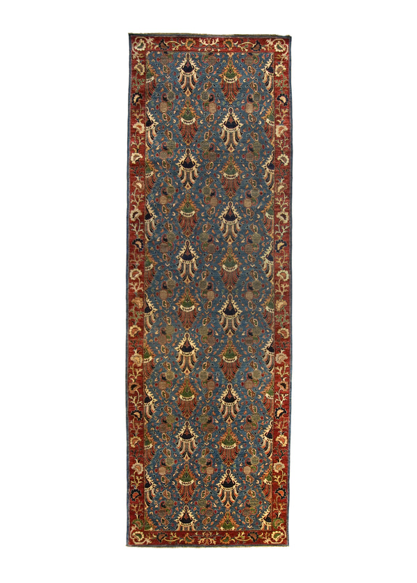 A31704 Oriental Rug Pakistani Handmade Runner Transitional 5'0'' x 15'3'' -5x15- Blue Red Geometric Design.jpg