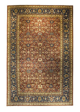 A31728 Oriental Rug Afghan Handmade Area Transitional Tribal 12'0'' x 18'6'' -12x19- Red Blue Mahal Geometric Design