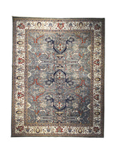 A31741 Oriental Rug Pakistani Handmade Area Transitional Tribal 8'10'' x 11'8'' -9x12- Gray Whites Beige Serapi Geometric Design