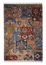 A31746 Oriental Rug Pakistani Handmade Area Transitional 3'4'' x 4'10'' -3x5- Multi-color Red Khorjin Geometric Design