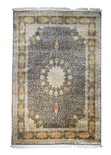 A31764 Oriental Rug Kashmiri Handmade Area Traditional 6'10'' x 10'6'' -7x11- Blue Orange Floral Design