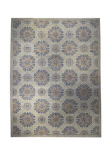 A31823 Oriental Rug Pakistani Handmade Area Transitional 9'1'' x 11'9'' -9x12- Gray Blue Antique Washed Floral Geometric Design