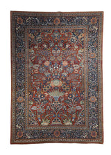 A31830 Persian Rug Kashan Handmade Area Traditional Antique 4'6'' x 6'8'' -5x7- Red Blue Tree of Life Design