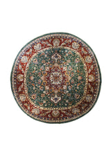 A31840 Oriental Rug Pakistani Handmade Round Traditional 9'9'' x 9'9'' -10x10- Green Red Chobi Geometric Design