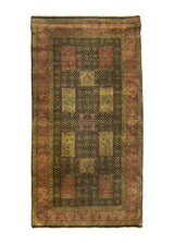 A31846 Oriental Rug Indian Handmade Runner Transitional 5'0'' x 9'8'' -5x10- Black Red Green Tea Washed Floral Design.jpg