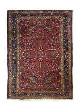 A31916 Persian Rug Lilihan Handmade Area Traditional Antique 3'5'' x 4'7'' -3x5- Red Blue Yellow Gold Geometric Design