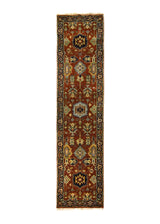 A31920 Oriental Rug Indian Handmade Area Tribal 2'6'' x 10'2'' -3x10- Red Black Geometric Design.jpg